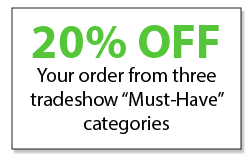 20% off three tradeshow must have coupon